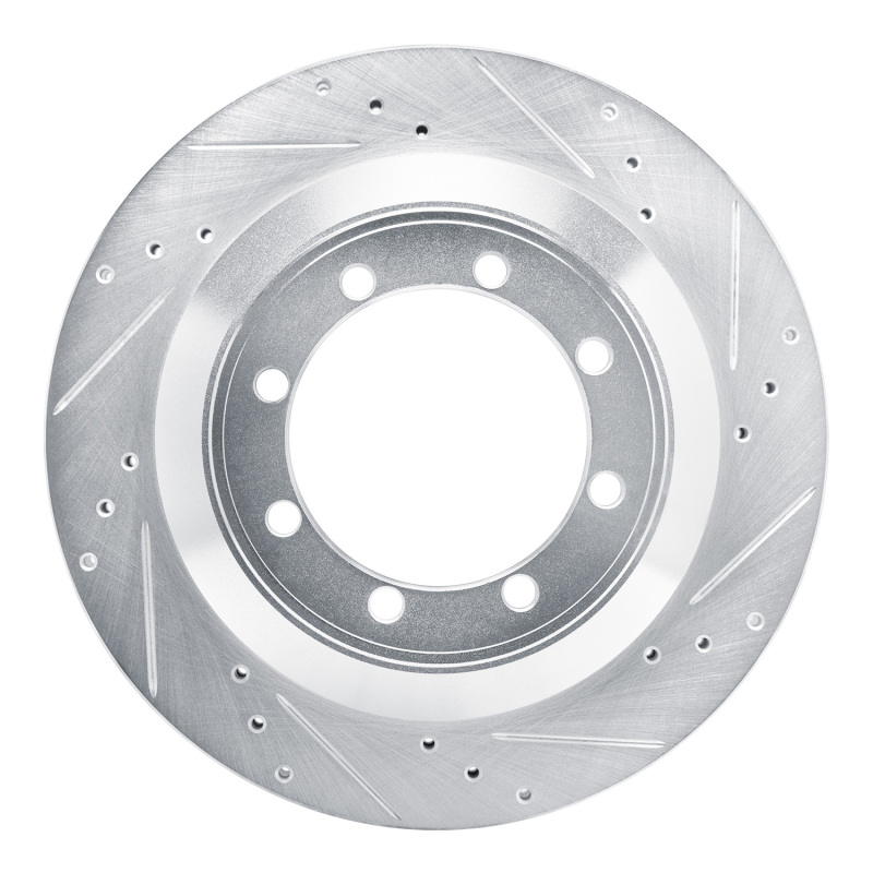 Ford E-350 Super Duty Brake Rotor (1) - Rear Right - R1 Concepts - Drilled & Slotted - Silver - `08-`19